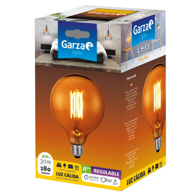 BOMBILLA GARZA GLOBO FILAMENTO GOLD 401120 30W