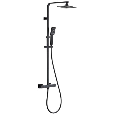 CONJUNTO DUCHA AQUAHOME SUPREMA CUADRADO NEGRA 530000015