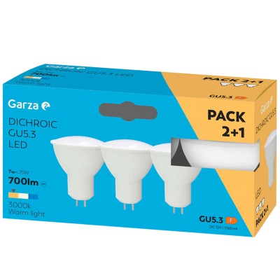 PACK BOMBILLAS GARZA DICROICA 2+1 461096A 7W