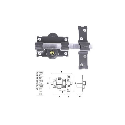 CERROJO FAC TRABA 101L-PINTADO