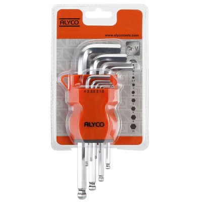 JUEGO LLAVES ALLEN DE BOLA ALYCO ORANGE 170610