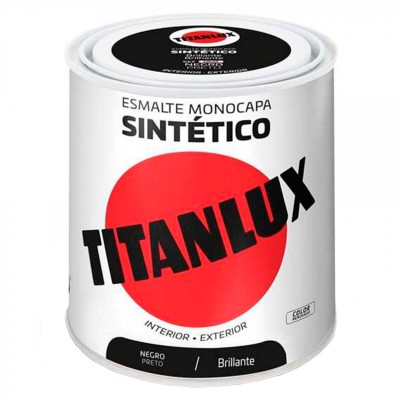 ESMALTE MONOCAPA SINTÉTICO TITANLUX NEGRO 750ml