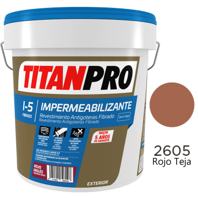 REVESTIMINETO IMPERMEABILIZANTE ANTIGOTERAS I-5 FIBRADO ROJO TEJA 4L