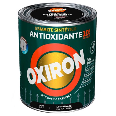 ESMALTE OXIRON ANTIOXIDANTE LISO SATINADO NEGRO 4L
