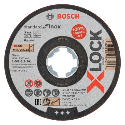 DISCO CORTE BOSCH X-LOCK 2608619261 115mm