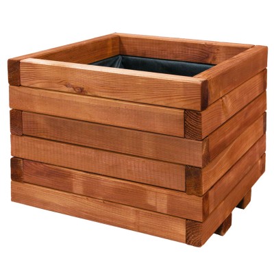 JARDINERA CUADRADA NORTENE MADERA TINTADA SPIRO 2013820