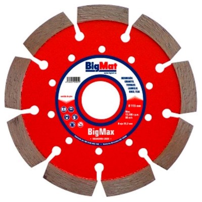 DISCO DIAMANTE TODOTERRENO BIGMAT LÁSER 115/12mm