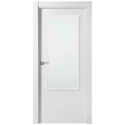 PUERTA BLOCK LACADA MACIZA BIGMAT LISO VIDRIO 2030x725mm DERECHA