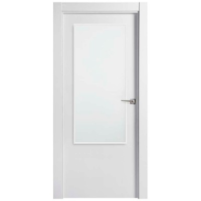 PUERTA BLOCK LACADA MACIZA BIGMAT LISO VIDRIO 2030x725mm IZQUIERDA