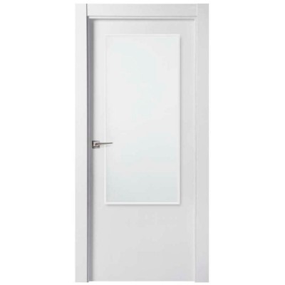 PUERTA BLOCK LACADA MACIZA BIGMAT LISO VIDRIO 2030x825mm DERECHA