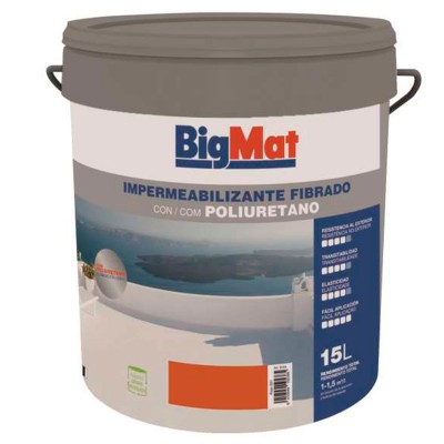 IMPERMEABILIZANTE BIGMAT FIBRADO PU ROJO 15L
