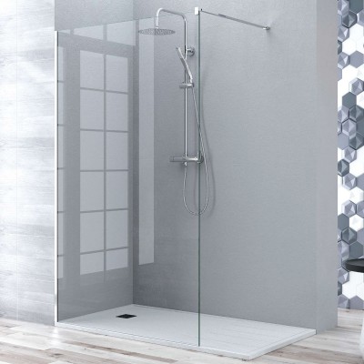 MAMPARA BECRISA FIJO MANACOR CROMO 90cm
