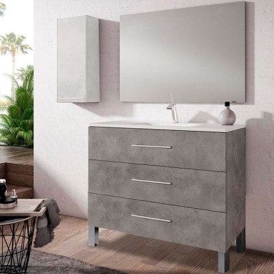 CONJUNTO MUEBLE BAÑO VALMAN COUNTRY CEMENTO 80cm