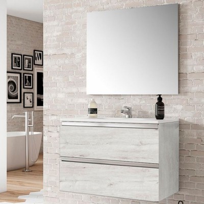 CONJUNTO MUEBLE BAÑO VALMAN COUNTRY ROBLE MOZART 80cm