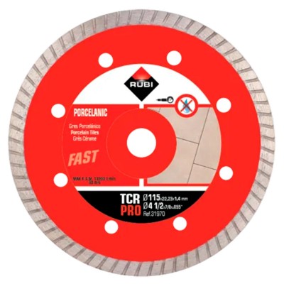DISCO DIAMANTE RUBI GRES PORCELÁNICO TURBO TCR PRO 31970 115mm