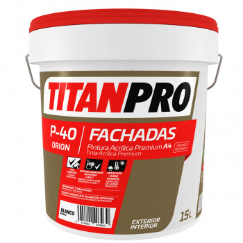 PINTURA TITANPRO P40 FACHADAS PREMIUM A-4 BLANCO 15L