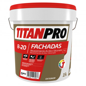 PINTURA TITANPRO R20 FACHADAS BLANCO 15L