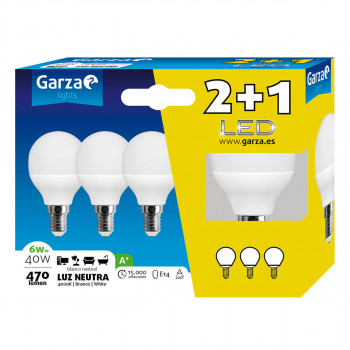BOMBILLA GARZA ESFÉRICA 2+1 461162A 5,5W