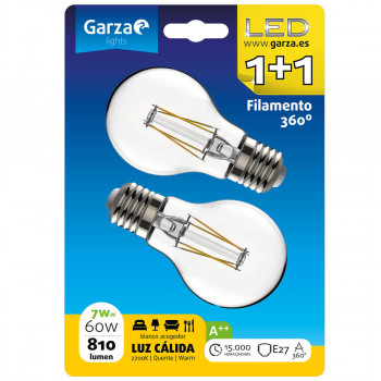 BOMBILLA GARZA STANDARD 1+1 461188 7W