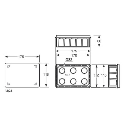 CAJA DERIVACIÓN FAMATEL 3202-T