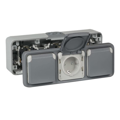 ENCHUFE PLEXO LEGRAND 191515 3X2P+T SUP GRIS