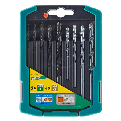 JUEGO BROCAS WOLFCRAFT 7115000 9 PIEZAS
