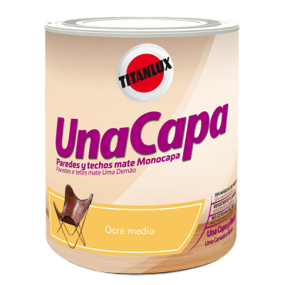 PINTURA TITAN UNA CAPA OCRE MEDIO 750ml