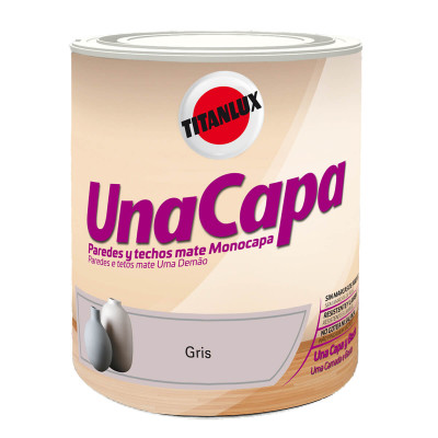 PINTURA TITAN UNA CAPA GRIS 750ml