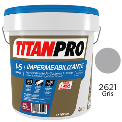 REVESTIMINETO IMPERMEABILIZANTE ANTIGOTERAS I-5 FIBRADO GRIS 4L