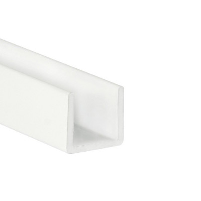 PERFIL ALUMINIO U BLANCO 1m
