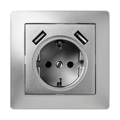 TOMA CORRIENTE FAMATEL + 2 USB 9239