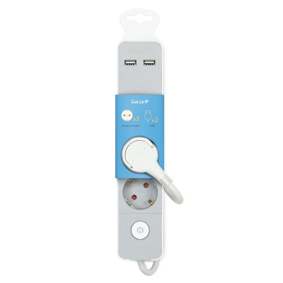 REGLETA GARZA 420048G 3 TOMAS + 2 USB