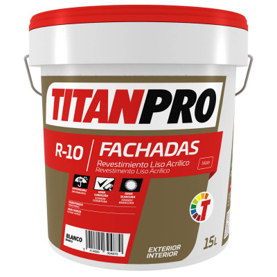 PINTURA R10 TITANPRO FACHADAS BLANCO 15L