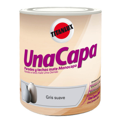 PINTURA TITAN UNA CAPA GRIS SUAVE 750ml