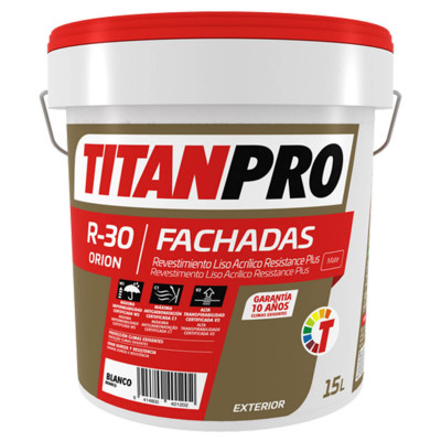 PINTURA FACHADAS TITANPRO R30 BLANCO 15L