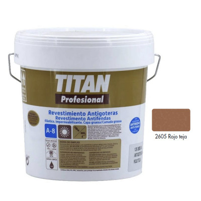 REVESTIMIENTO TITAN ANTIGOTERAS A8 ROJO TEJA 15L