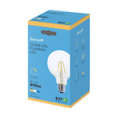 BOMBILLA GARZA FILAMENTO GLOBO 461102G 7W